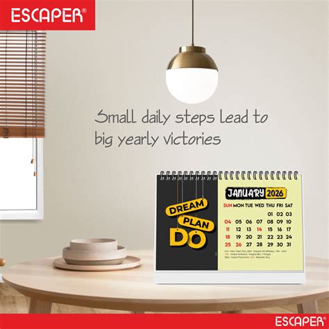Dream Plan Do Motivational Desk Calendar 2026 – A5 Table Calendar 2026 ...