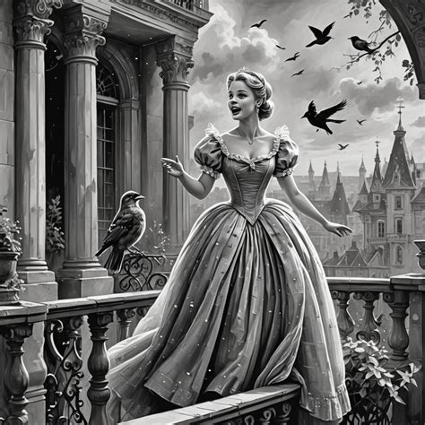 Cinderella in black and white - AI Generated Artwork - NightCafe Creator