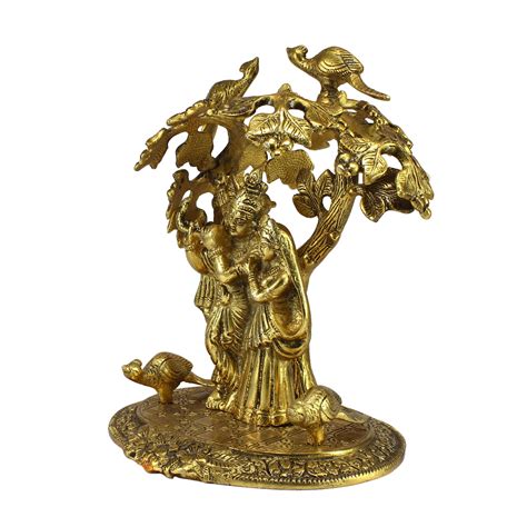 Radha Krishna Standing Under Tree Showpiece Online - eCraftIndia Online