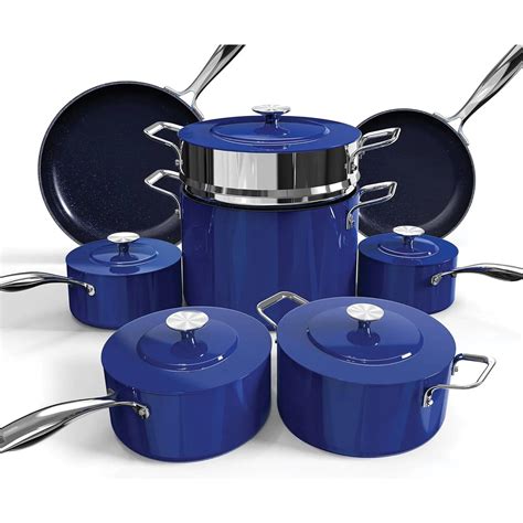 Duralon Blue Lux Non-Stick Induction Cookware Set 13-Piece