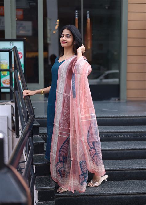 Indigo Wave Top & Dupatta Set – Inti Fashions