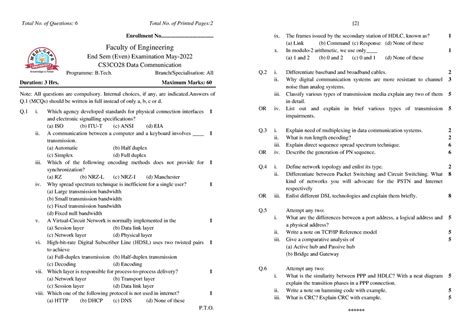 CS3CO18 CS3CO28 OE00044 Data Communication - Total No. of Questions: 6 ...