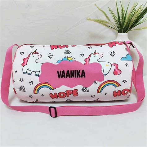 Personalised Unicorn Kids Sling Duffle Bag