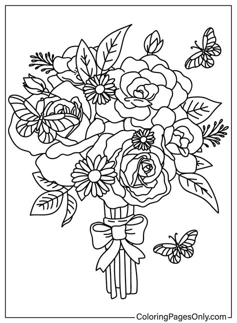 Flower Bouquet Coloring Pages