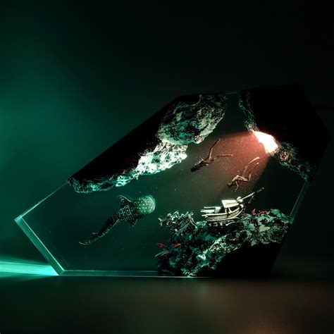 Whale Shark, Divers & Shipwreck - Epoxy Resin Lamp | ARTVISI | Inspire ...