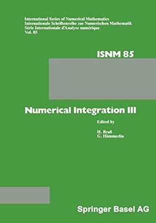 Buy Numerical Integration III: Proceedings of the Conference held at ...
