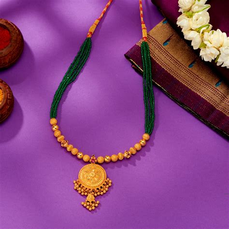 Buy Gokak Mala Yellow Gold Thushi Necklace For Woman Online at Best ...