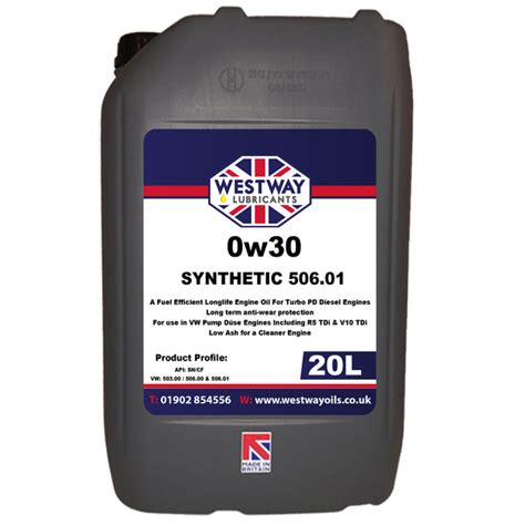 0w30 Fully Synthetic VW 506.01 Low SAPS Engine Oil – Westway Oils