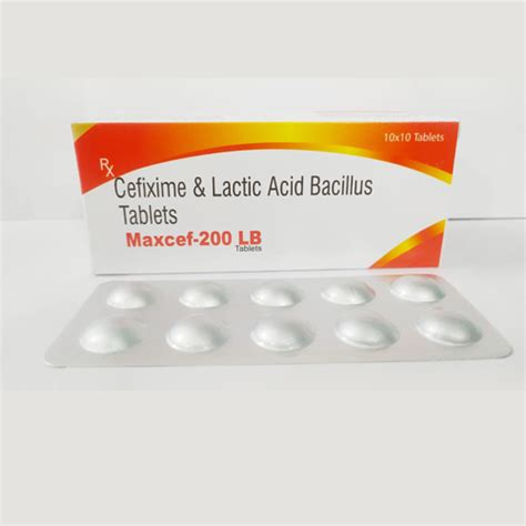 MAXCEF-200 LB Tablets Medimax Pharmaceuticals