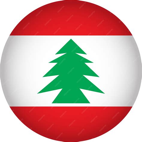 Premium Vector | Vector lebanon rounded flag button