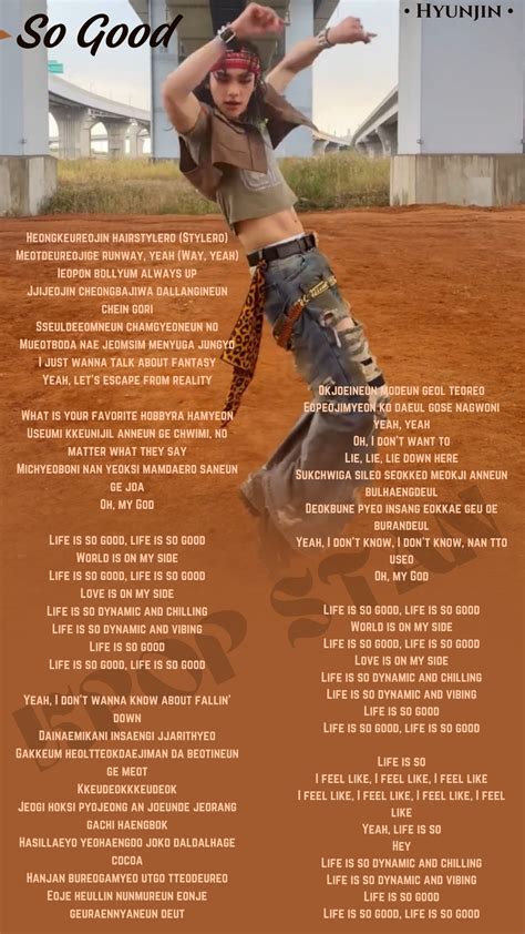 SO GOOD By HYUNJIN (of STRAY KIDS) Lyrics | Song lyric posters, Cool ...
