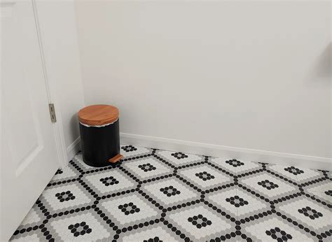 bathroom floor upgrade floorpops review black and white hexagon floor ...
