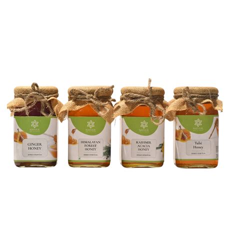 Natuur Pure Honey Variety Pack: Himalayan, Acacia, Tulsi & Ginger ...