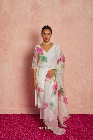 Lotus White Organza Silk Kurta Set – The Haelli