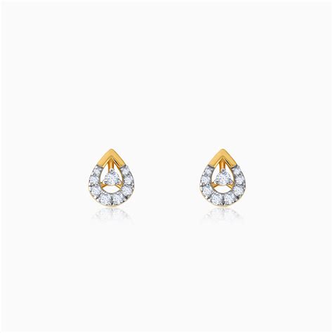 Gold Teardrop Lab Grown Diamond Stud Earrings | GIVA – Heer by GIVA