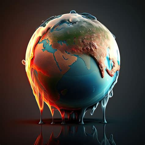 Planet earth melting. Climate change and global warming concept.