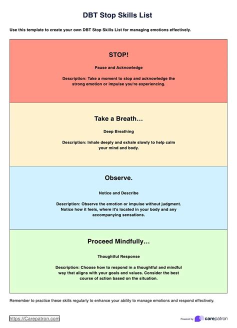 DBT Skills List and Application | Free PDF Download