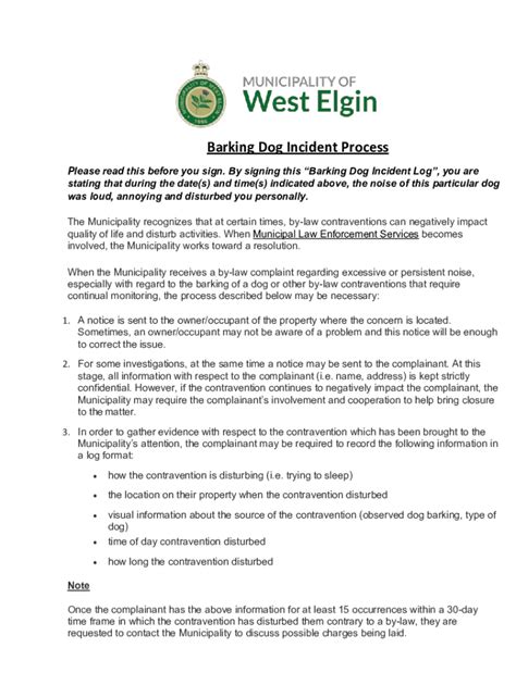 Fillable Online Form CenterBarking Dog Notification Fax Email Print ...