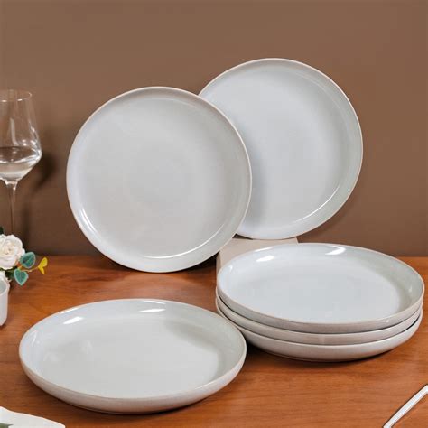 Sera Ceramic Dinner Plate Set Of 6 Grey 10 Inch Online - Premium Dinner ...