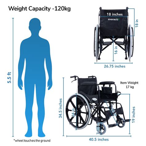 Everactiv Everyday Premium Foldable Wheelchair with 2 Extra Seat Cushi ...