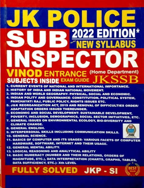 Buy JKSSB SUB INSPECTOR Book Online at Low Prices in India | JKSSB SUB ...