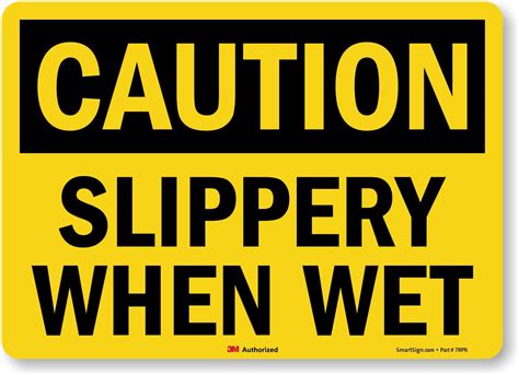"Caution - Slippery When Wet" Label by SmartSign | 10" x 14" 3M ...