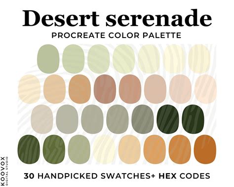 Boho Desert Color Palette: 30 Procreate Swatches + HEX Codes (digital Download) - Etsy UK ...