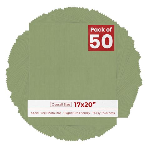 Palm Leaf Green 17x20 Uncut Mat Board - Blank Sheets, No Opening, Color ...