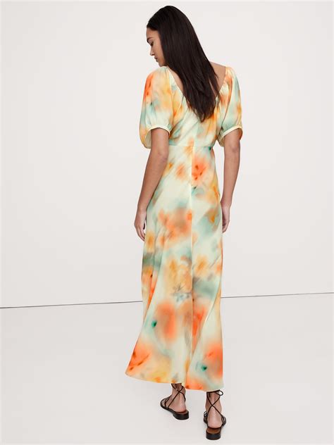 Crepe V-Neck Maxi Dress | Banana Republic