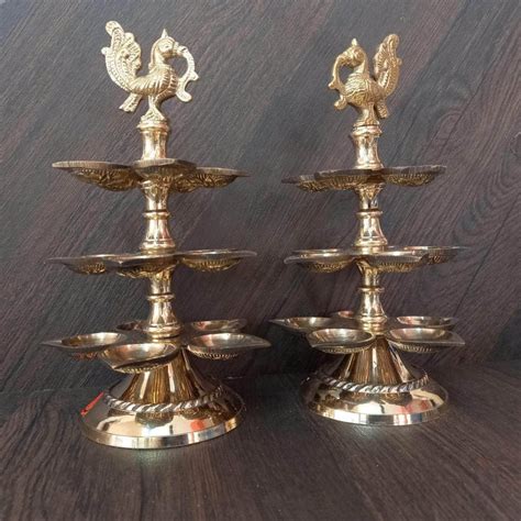 Brass Panchamahal 3 Steps Diya Set 10" – onesilver.in