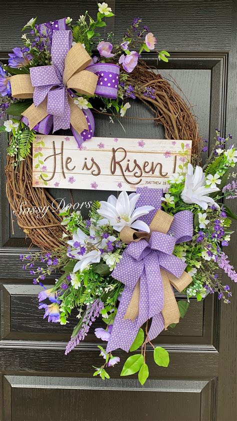 Easter Wreath, Spring Wreath, Religious Wreath, He Is Risen Wreath ...