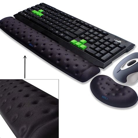 BRILA Memory Foam Mouse & Keyboard Wrist Rest Support Pad Cushion Set ...