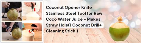 Baskety Useful Stainless Steel Coconut Opener Driller Knife Tool (1 ...