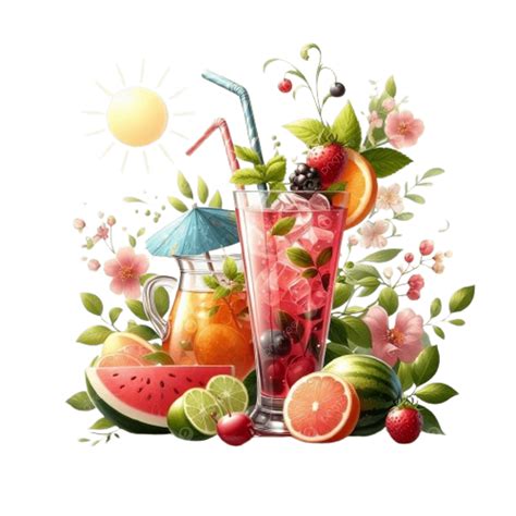 Summer Fruit Drink Photography, Fruit Drink Photography, Summer PNG ...