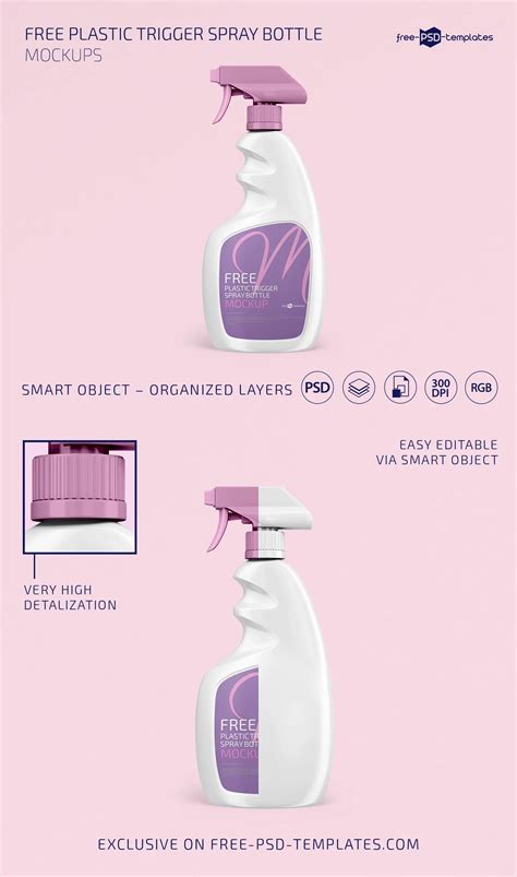 Free PSD Plastic Trigger Spray Bottle Mockup Template – Free PSD Templates