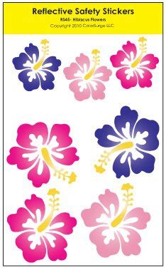 Hibiscus Flower Reflective Decals - For Helmets, Bikes, Wheelchairs ...