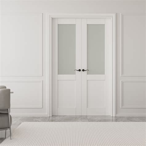 ARK DESIGN French Doors Half Glass Prefinish Interior Pantry Door Solid ...