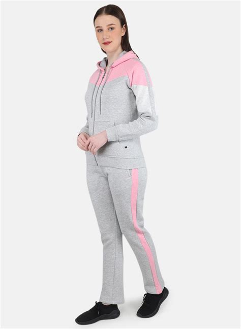 Buy Women Grey Solid Tracksuit Online in India - MOCA by Monte Carlo
