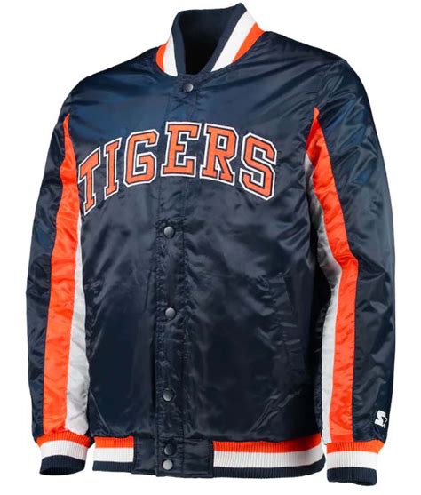 Navy Blue Starter The Ace Detroit Tigers Jacket - Jackets Expert
