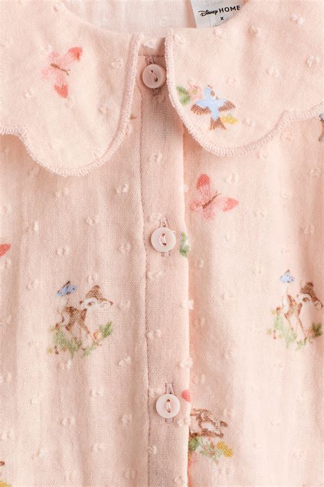 Printed cotton romper suit - Light pink/Bambi - Kids | H&M IN