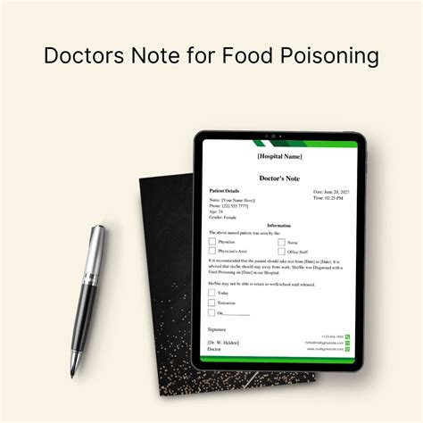 Doctors Note for Food Poisoning Template Printable in PDF & Word