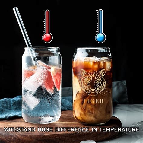 Buy AGH 4 Pack Sublimation Tumblers 16oz Glass Straight Skinny Tumbler ...