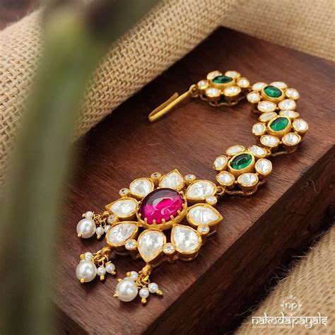 Silver Gold Plated Maang Tikka / Maati – Nakoda Payals