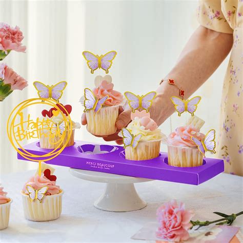 Buy CANREVEL 31 Pieces Butterfly Cake Toppers Cupcake Decorations With ...