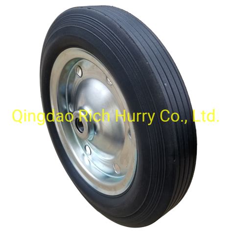 15inch 380mm*75mm Rubber Solid Wheel with Good Bearing and Steel Rim ...