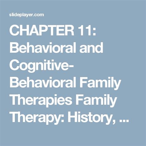 cognitive behavioral family therapy
