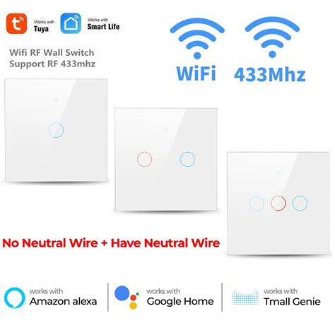 WiFi+RF смарт ключ за осветление със сензорен тъч панел