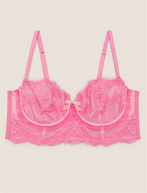 Buy Eyelash Lace Underwired Balcony Bustier A-E at Marks & Spencer