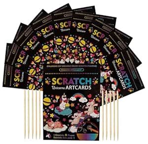MONKEYTAIL Unicorn Theme Magic Scratch Paper Artcards as Birthday ...