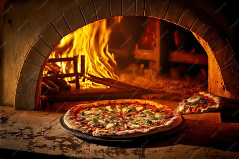 Premium Photo | Traditional italian pizza cooked in woodburning oven on ...